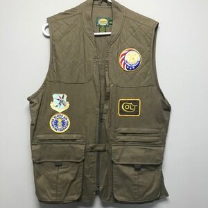 Cabela's Hunting Shooting Vest With‎ Patches Men Size Large Reg Padding Utility